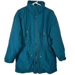 Vintage Teal Eddie Bauer Goose Down Puffer Parka Jacket 90s Gorpcore Medium